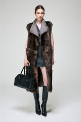 Irene - Olive Shearling Vest