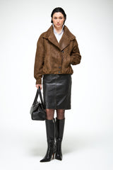 Maya - Olive Leather Jacket