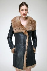 Aline - Sand Shearling Coat
