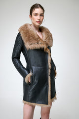 Aline - Sand Shearling Coat
