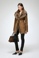 Tyra - Olive Shearling Coat