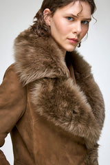 Tyra - Olive Shearling Coat
