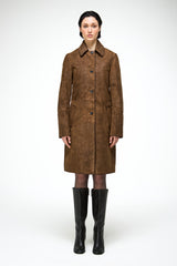 Esther - Olive Leather Coat