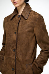 Esther - Olive Leather Coat