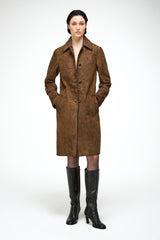 Esther - Olive Leather Coat