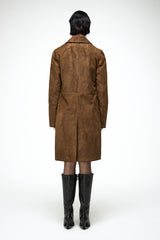 Esther - Olive Leather Coat