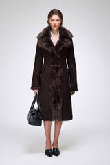 Mia - Brown Shearling Coat