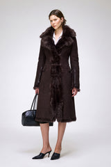 Mia - Brown Shearling Coat