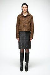 Valentina - Olive Leather Jacket