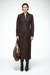 Laurence - Dark Bordeaux Leather Coat