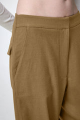 Nina - Khaki Wool Pant