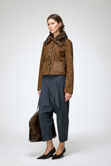 Lia - Olive Leather Jacket