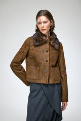 Lia - Olive Leather Jacket