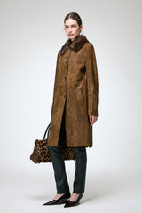 Sara - Olive Leather Coat