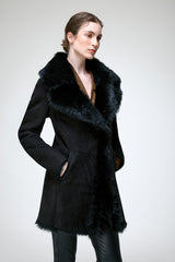 Tyra - Black Shearling Coat