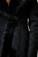 Tyra - Black Shearling Coat