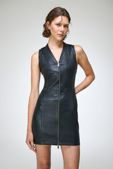 Bruna - Black Leather Dress