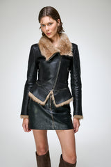 Josette - Sand Shearling Jacket