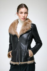 Vittoria - Dark Brown Shearling Jacket