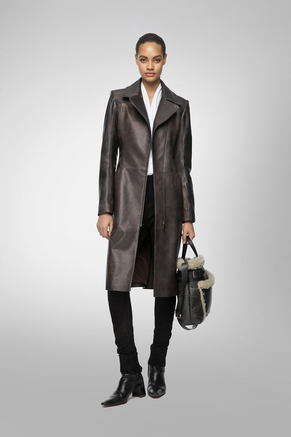 Eléanor - Brown Leather Coat