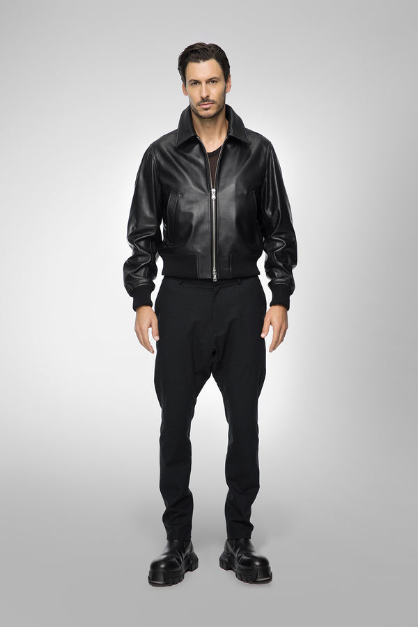 Simon - Black Leather Jacket