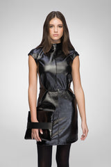 VSP - Saffira - Black Leather Dress