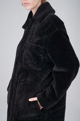 Oriana - Black Shearling Coat