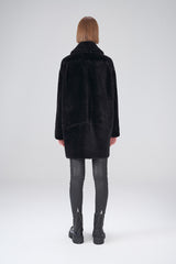 Oriana - Black Shearling Coat