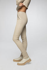 Cream Leather Pant