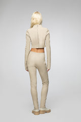 Cream Leather Pant