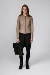 VSP - Lily - Beige Leather Jacket