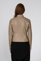 VSP - Lily - Beige Leather Jacket