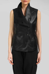 VSP - Sage - Black Leather Vest