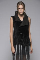 VSP - Black Shearling Vest