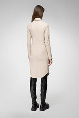 Emily - Stone Beige Leather Dress