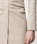 Emily - Stone Beige Leather Dress