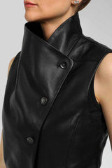 VSP - Sage - Black Leather Vest