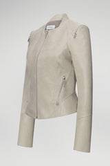 Veste en cuir crème