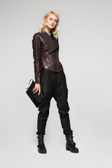 Alba Bordeaux Leather Jacket
