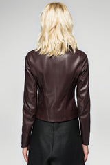Alba Bordeaux Leather Jacket