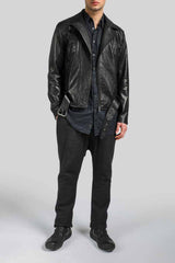Damien - Black Leather Jacket