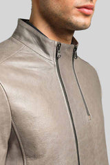 Theo - Grey Leather Jacket