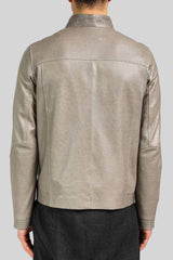 Theo - Grey Leather Jacket