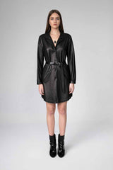 Celine - Black Leather Coat