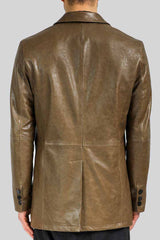 Bruno - Brown Tobacco Leather Coat