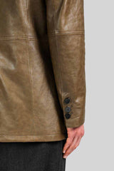 Bruno - Brown Tobacco Leather Coat