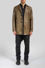Bruno - Brown Tobacco Leather Coat