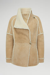 Meredith - Sand Beige Shearling Jacket