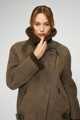 Harper - Manteau en peau lainée