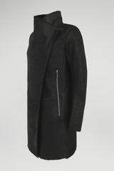 Manteau en peau lainée Noire